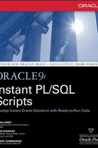 Cover of Oracle9i Instant PL/SQL Scripts