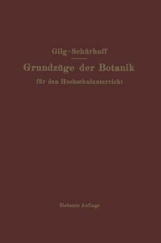 Cover of Grundzuge Der Botanik