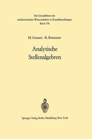 Cover of Analytische Stellenalgebren