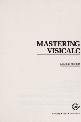 Cover of Mastering VisiCalc