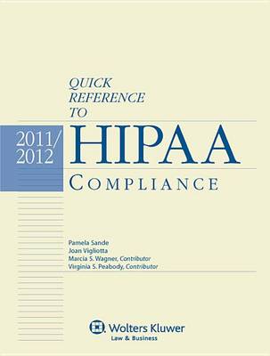 Book cover for Quick Reference to Hipaa Compliance, 2011-2012 Edition