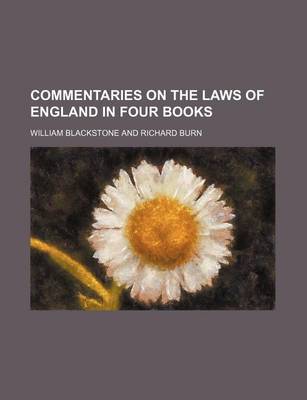 Book cover for Commentaries on the Laws of England in Four Books