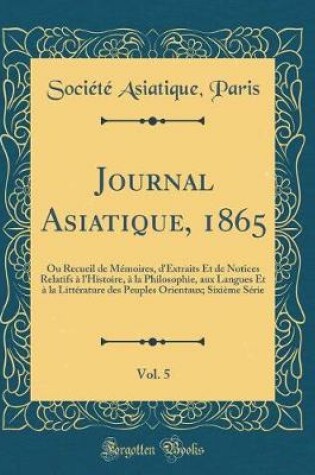 Cover of Journal Asiatique, 1865, Vol. 5