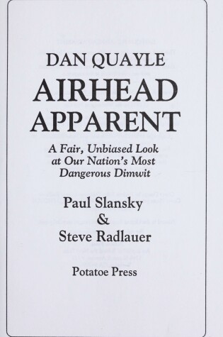 Cover of Dan Quayle Airhead Apparent