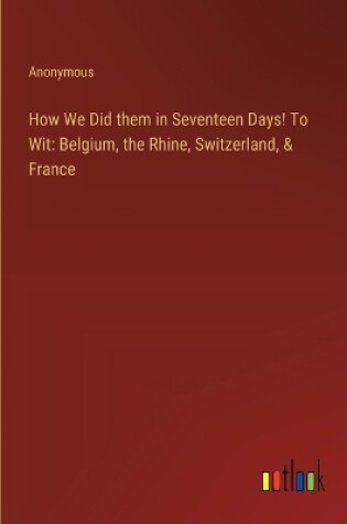 Cover of How We Did them in Seventeen Days! To Wit