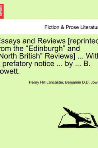 Cover of Essays and Reviews [Reprinted from the Edinburgh and North British Reviews] ... with a Prefatory Notice ... by ... B. Jowett.