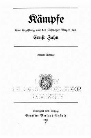 Cover of Kampfe Eine Erzahlung Aus Den Schweizer Bergen