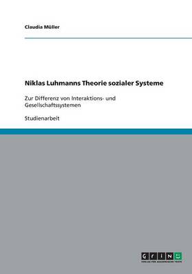 Book cover for Niklas Luhmanns Theorie sozialer Systeme