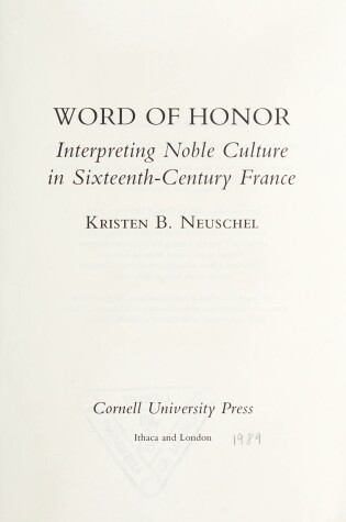 Cover of Word of Honor