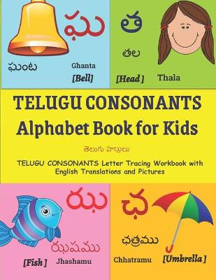 Book cover for TELUGU CONSONANTS Alphabet Book for Kids