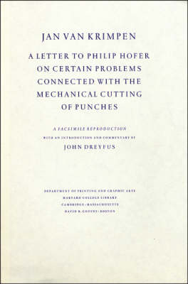 Book cover for A Letter to Philip Hofer on Certain Problems Connected with the Mechanical Cutting of Punches