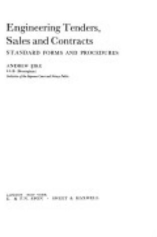 Cover of Engineering Tenders, Sales and Contracts