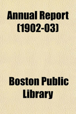 Cover of Annual Report (1902-03)