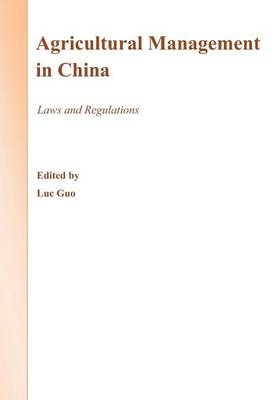 Book cover for Agricultural Management in China