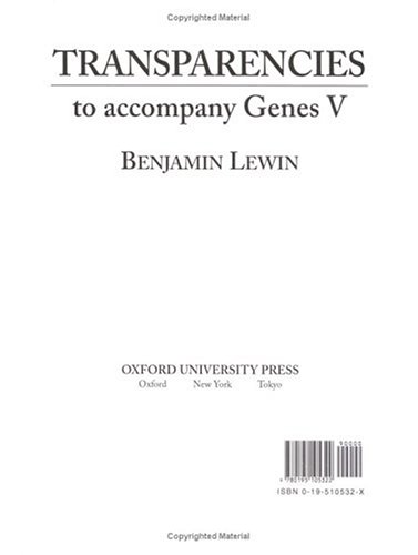Book cover for Transparency Masters for "Genes V"