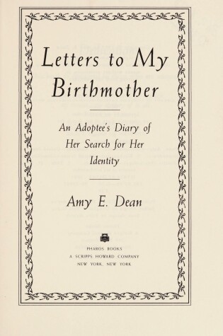 Cover of Letters to My Birthmother