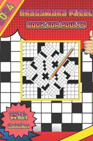 Cover of 2024 crossword puzzle book for adults with solution