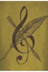 Book cover for Music Manuscript Paper Notebook, Blank Sheet Music for Song Writing & Composition - Cleft and Pen