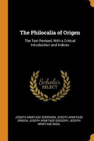 Cover of The Philocalia of Origen