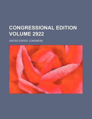 Book cover for Congressional Edition Volume 2922