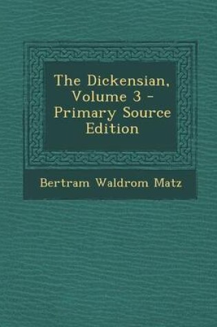 Cover of The Dickensian, Volume 3