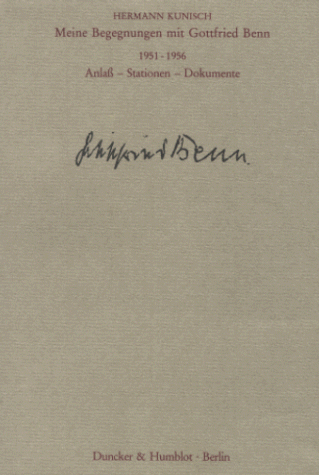 Book cover for Meine Begegnungen Mit Gottfried Benn. 1951 - 1956