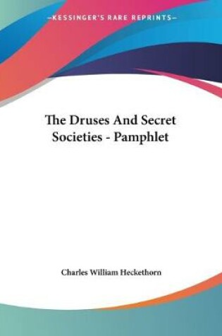 Cover of The Druses And Secret Societies - Pamphlet