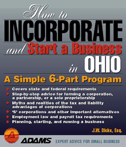 Book cover for How to Incorporate and Start a Business in Ohio