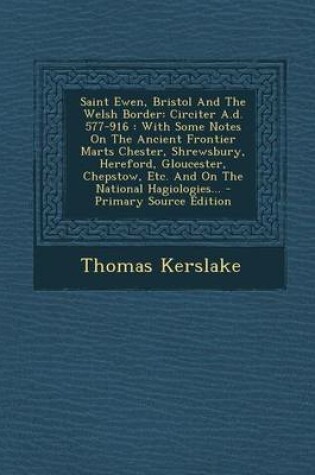 Cover of Saint Ewen, Bristol and the Welsh Border