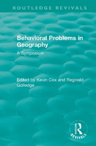 Cover of Behavioral Problems in Geography (1969)