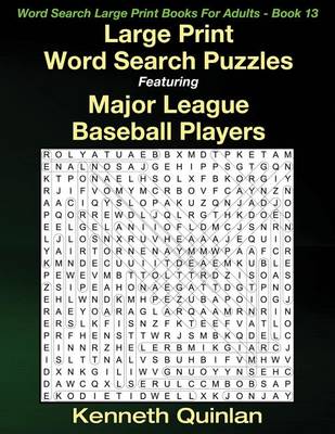 Book cover for Large Print Word Search Puzzles Featuring Major League Baseball Players