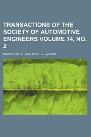 Cover of Transactions of the Society of Automotive Engineers Volume 14, No. 2