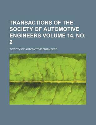 Book cover for Transactions of the Society of Automotive Engineers Volume 14, No. 2