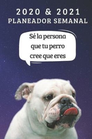 Cover of Planificador semanal de dos anos para 2020 y 2021 - Regalo Del Propietario Del Perro El bulldog Ingles - Cita Divertida Libro De Citas - Agenda De dos Anos