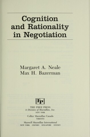 Cover of Cognition and Rationality in Negotiation