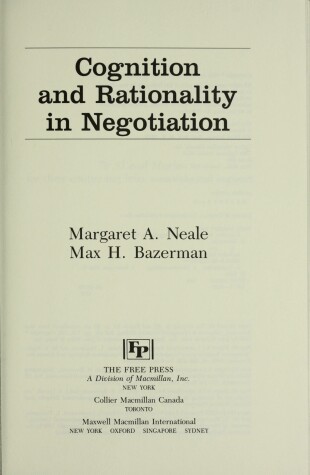 Book cover for Cognition and Rationality in Negotiation