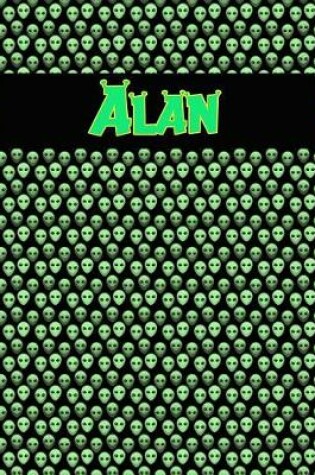 Cover of 120 Page Handwriting Practice Book with Green Alien Cover Alan