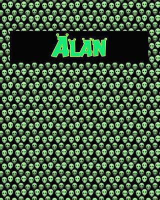 Book cover for 120 Page Handwriting Practice Book with Green Alien Cover Alan