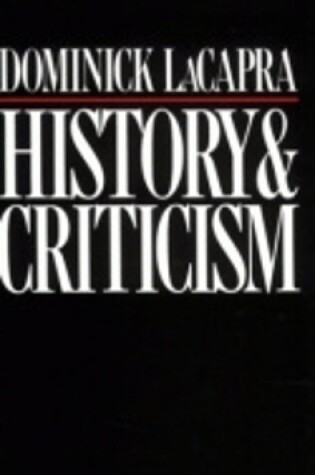 Cover of History and Criticism