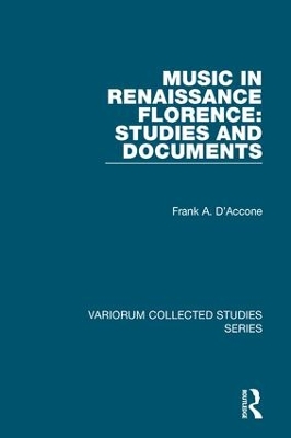 Cover of Music in Renaissance Florence: Studies and Documents