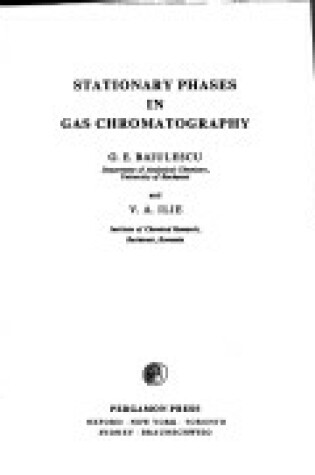 Cover of Stationary Phases in Gas Chromatography