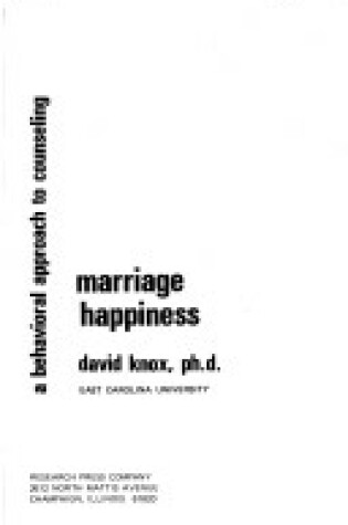 Cover of Marriage Happiness