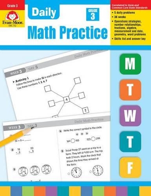 Book cover for Daily Math Practice, Grade 3