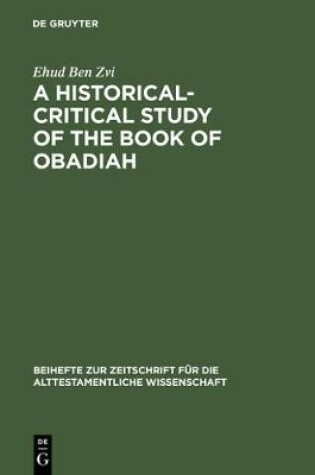 Cover of A Historical-Critical Study of the Book of Obadiah