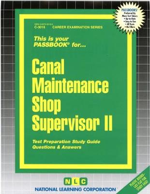 Book cover for Canal Maintenance Shop Supervisor II