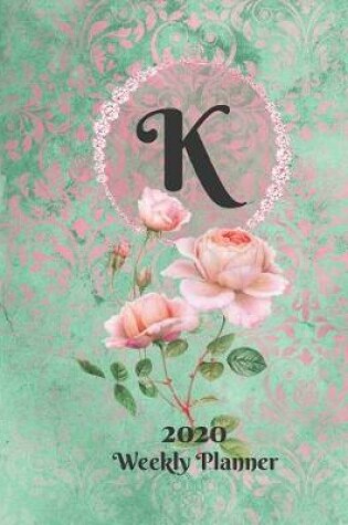 Cover of Plan On It Large Print 2020 Weekly Calendar Planner 15 Months Notebook Includes Address Phone Number Pages - Monogram Letter K