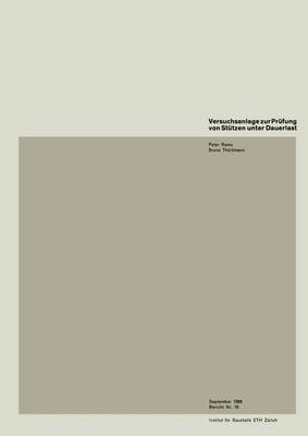 Cover of Versuchsanlage Zur Prufung Von Stutzen Unter Dauerlast