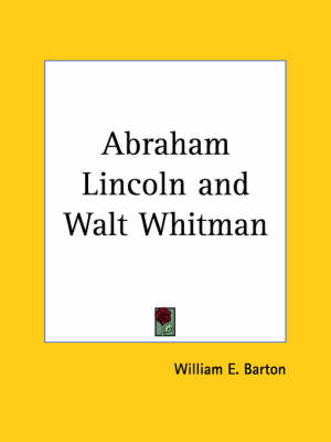 Book cover for Abraham Lincoln and Walt Whitman (1928)