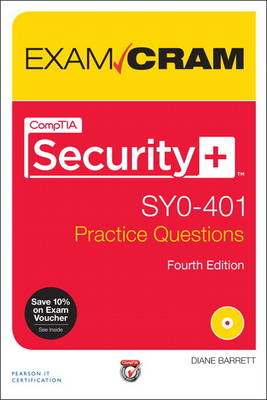 Book cover for CompTIA Security+ SY0-401 Practice Questions Exam Cram