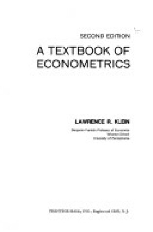 Cover of Textbook of Econometrics